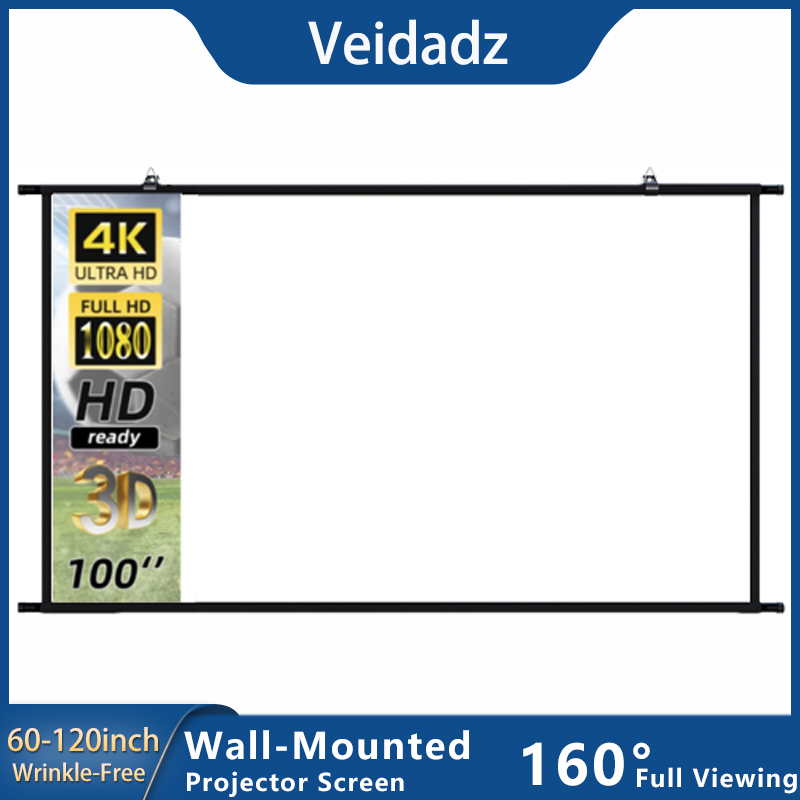 Home Cinema Projector Screen - VEIDADZ Projector Screen Wall Mounted 60-120