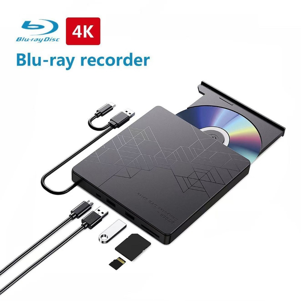 Blu Ray Disc Player - 5-in-1 External Blu-ray Drive，Portable BD-RW Optical