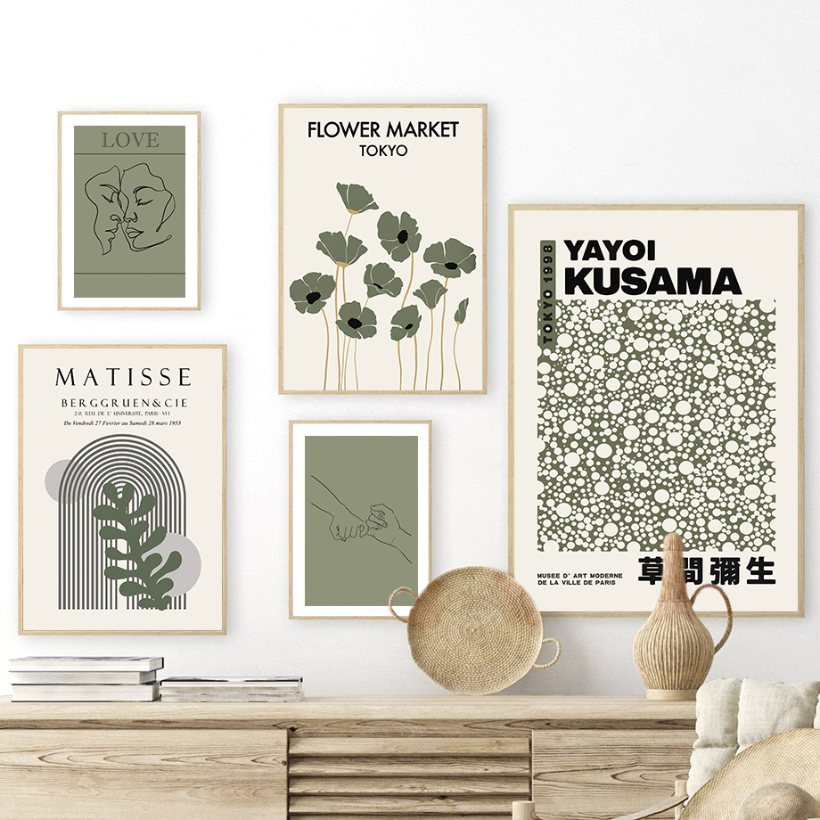 Sage Green Yayoi Kusama Matiss - Home Cinema Wall Art recension och pris