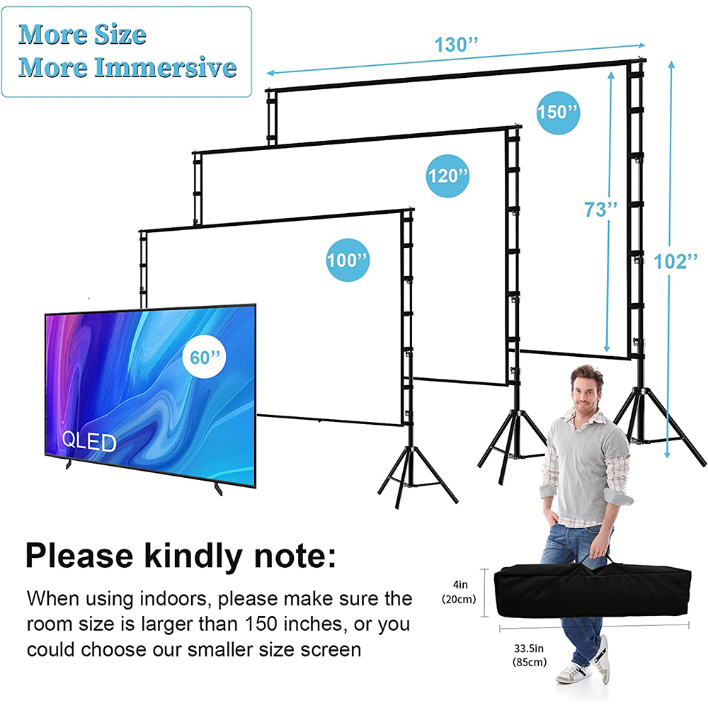 VEIDADZ Projector Screen With  - Home Cinema Projector Screen recension och pris