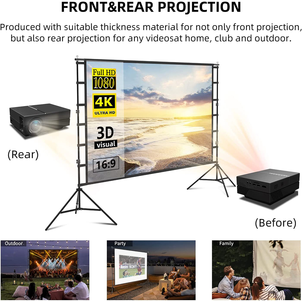 VEIDADZ Projector Screen With  - Home Cinema Projector Screen recension och pris