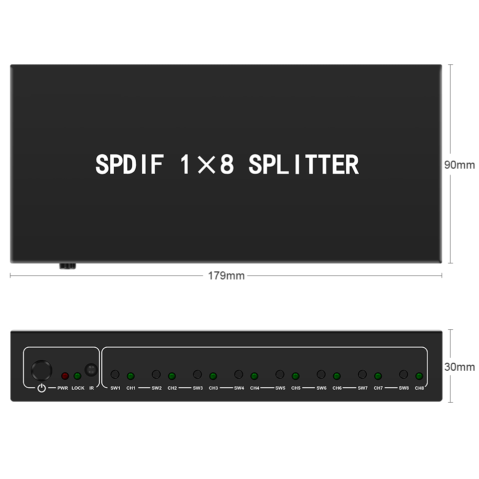 Optical Audio Splitter,1 in 8  - Home Cinema Installation recension och pris