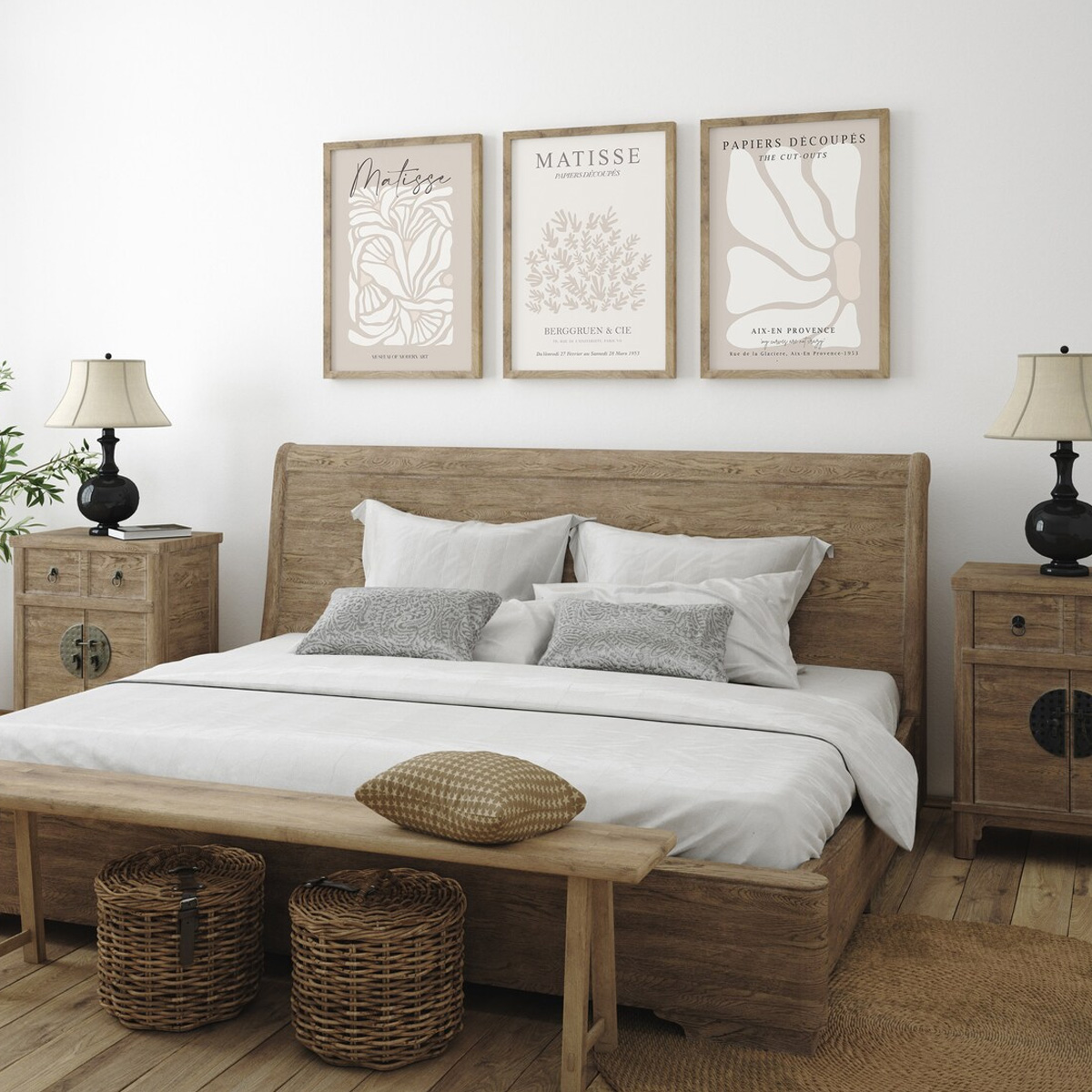 Set of 3 Bohemian Neutral Beig - Home Cinema Wall Art recension och pris