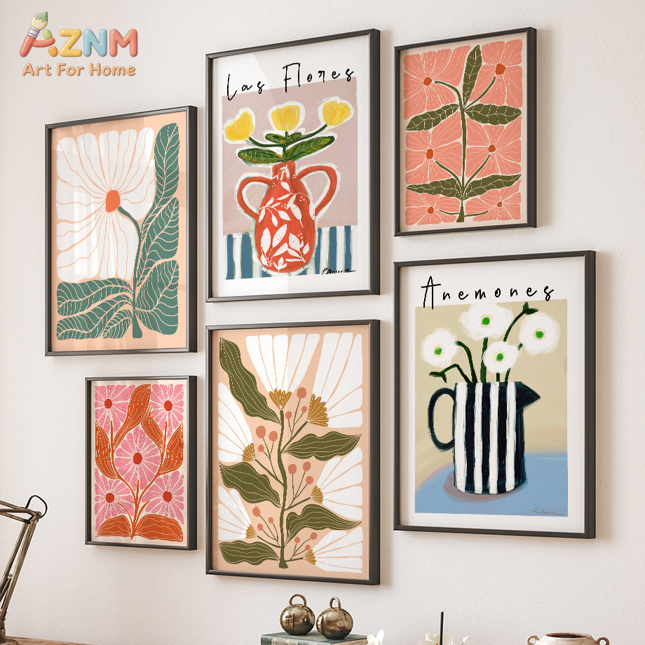 AZNM Boho Floral Canvas Wall A - Home Cinema Wall Art recension och pris