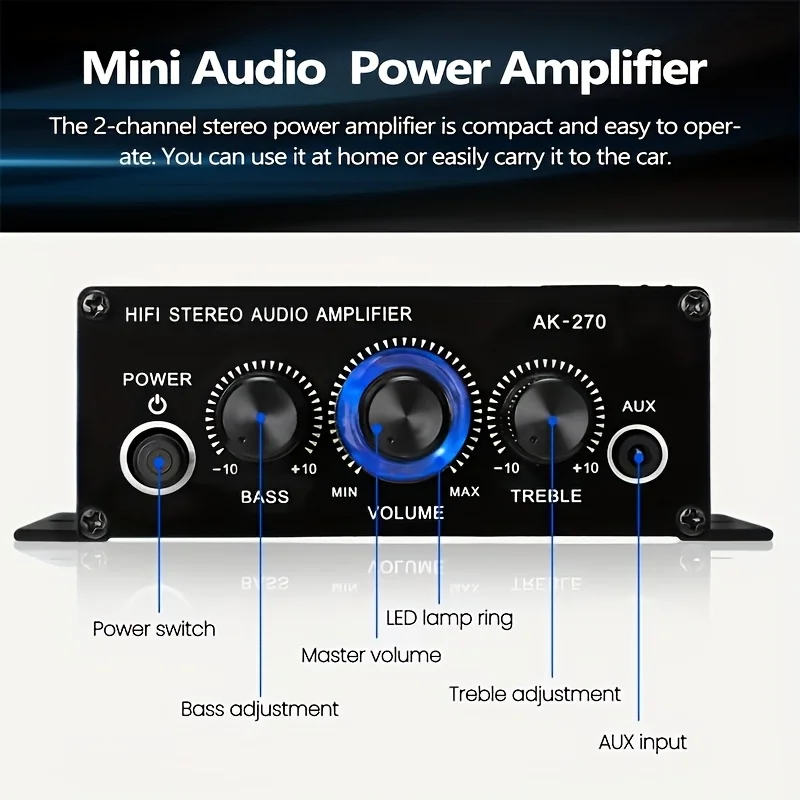 AK-270 400W Mini Power Amplifi - Home Cinema Installation recension och pris