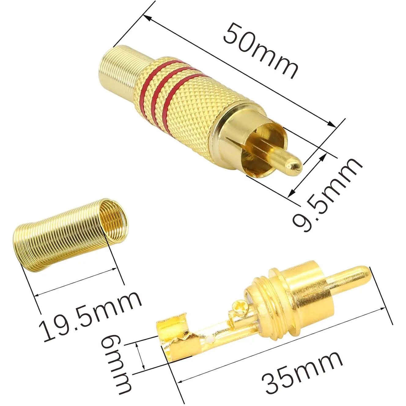 4PCS RCA Plug Gold Plated Sold - Home Cinema Installation recension och pris