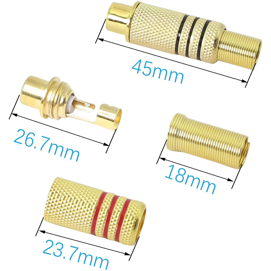 4PCS RCA Plug Gold Plated Sold - Home Cinema Installation recension och pris